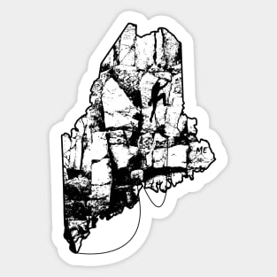 Rock Climbing Maine Rock Climber State Map Sticker